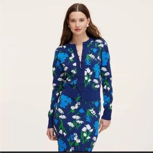 Kate Spade Blue Mixed Floral Cardigan